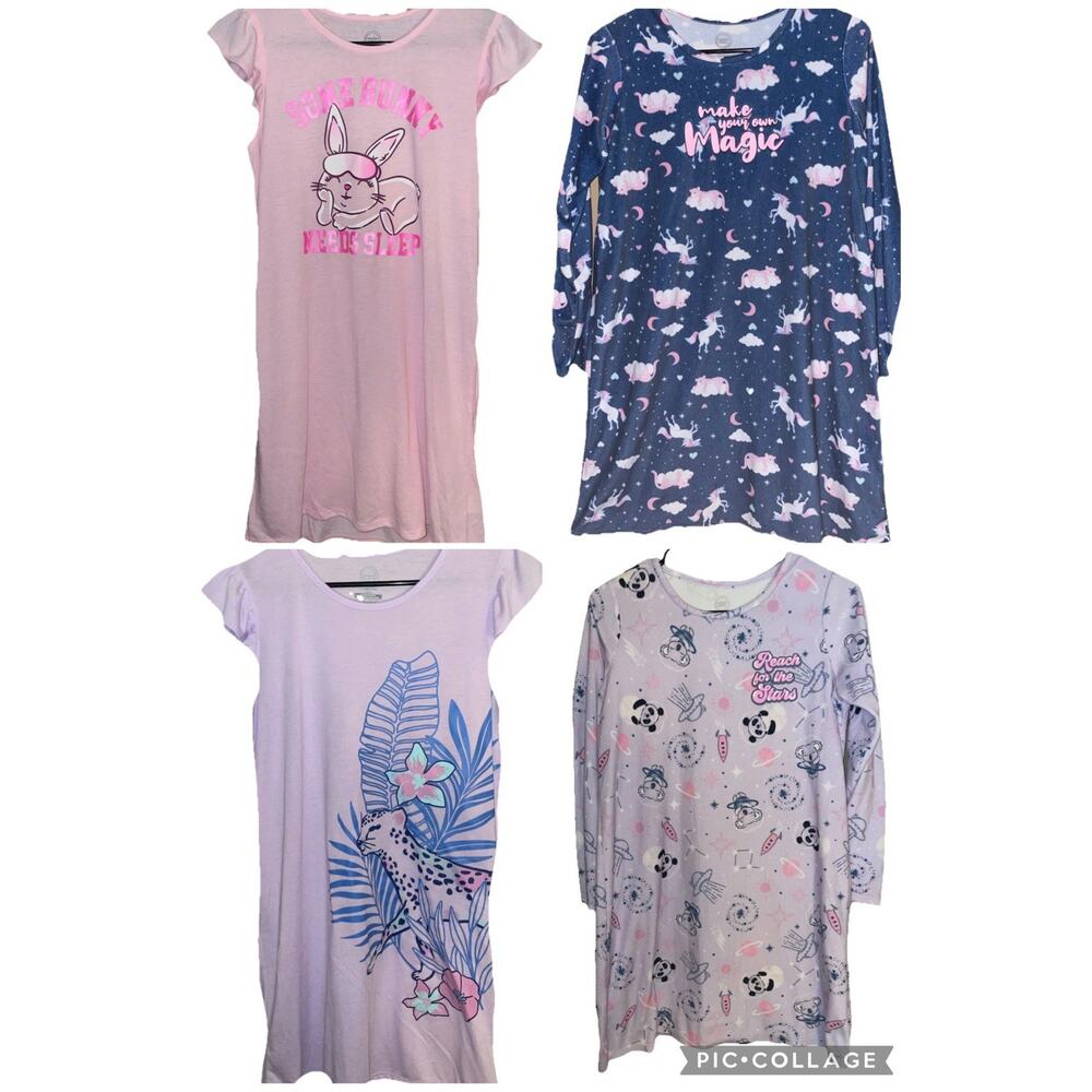 4 Girls Pajama Night Gowns Sz 14/16 And One 18 Wonder Nation